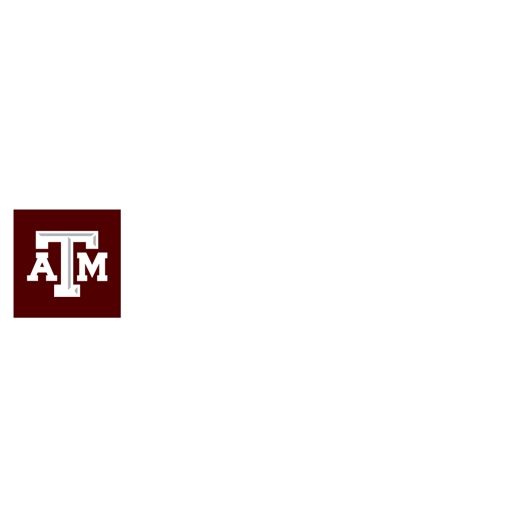 Texas A&M Horizontal Logo, maroon TAM Box with white wordmark