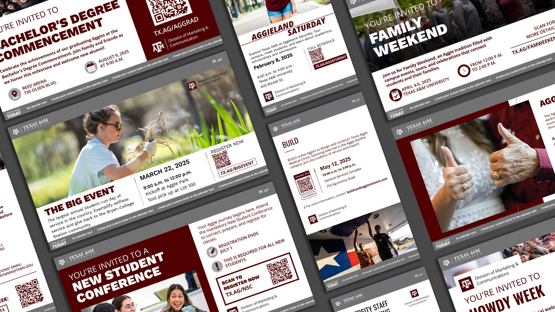 Collage of digital signage templates