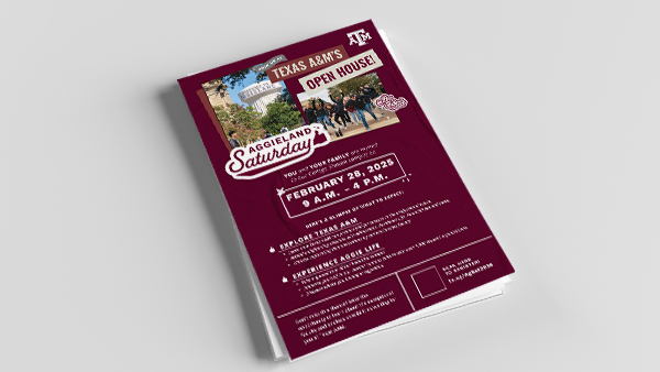 Digital mockup of Aggieland Saturday flyers