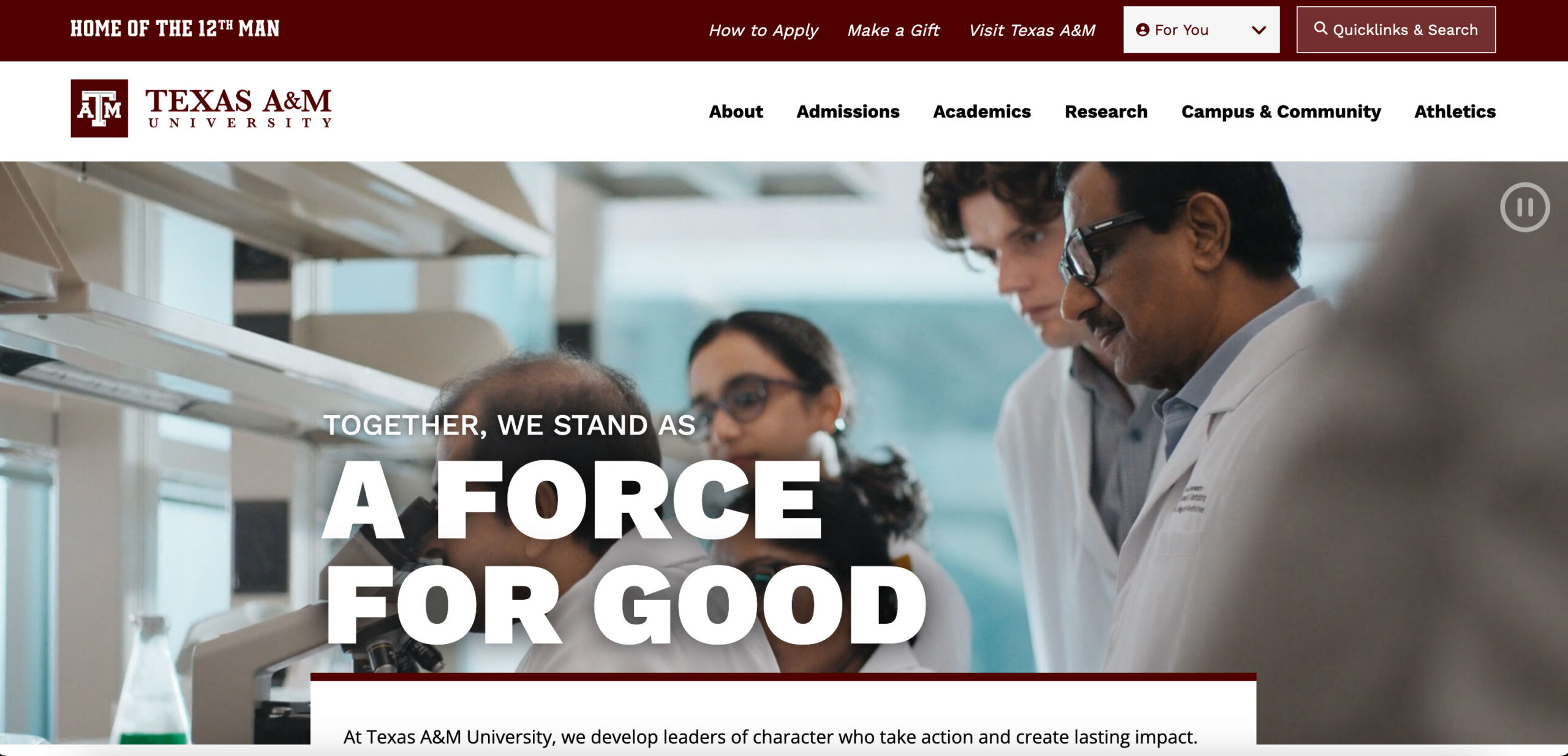 A screenshot of tamu.edu