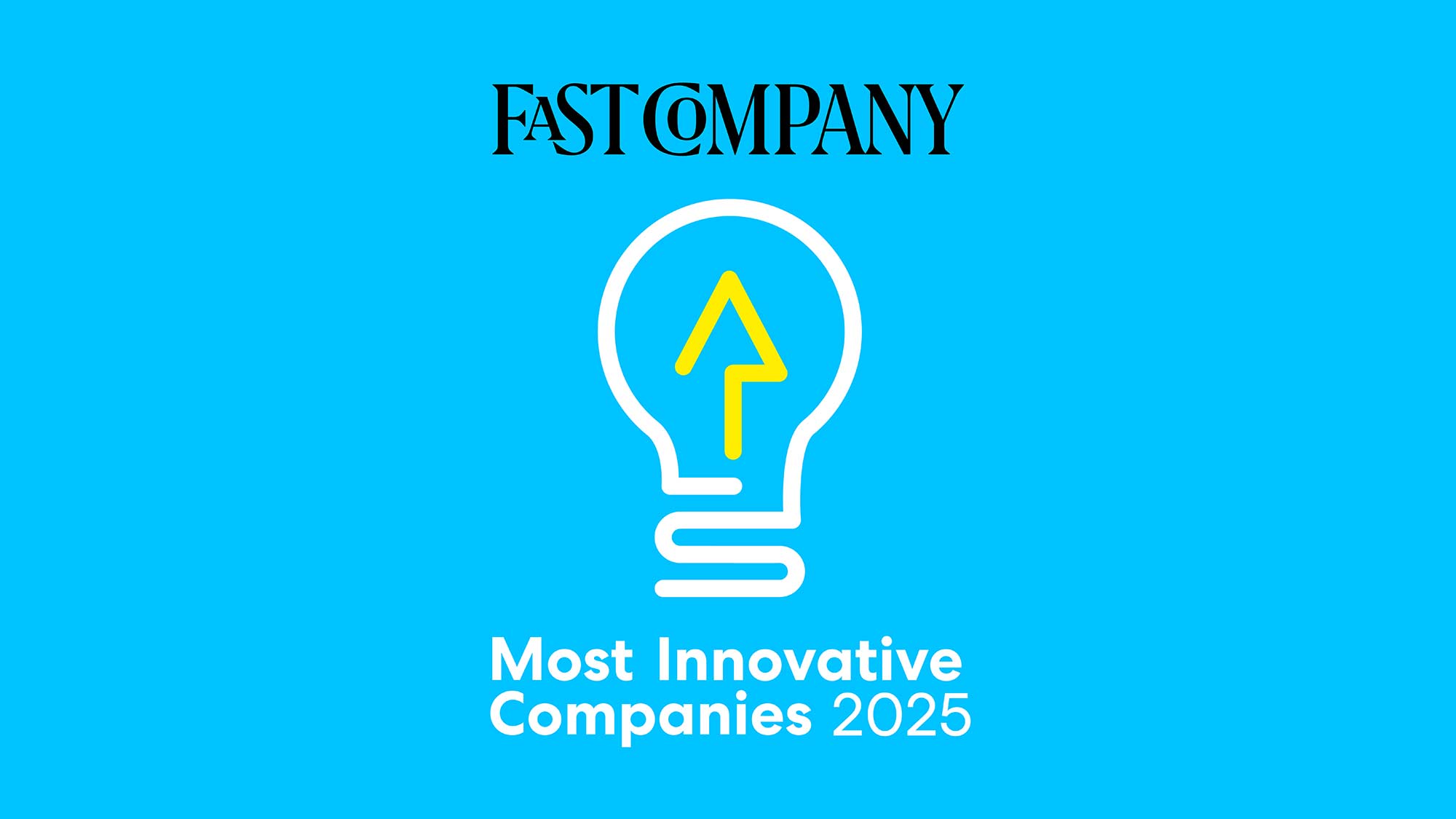 Fast Company Most Innovative Companies logo on a light blue background