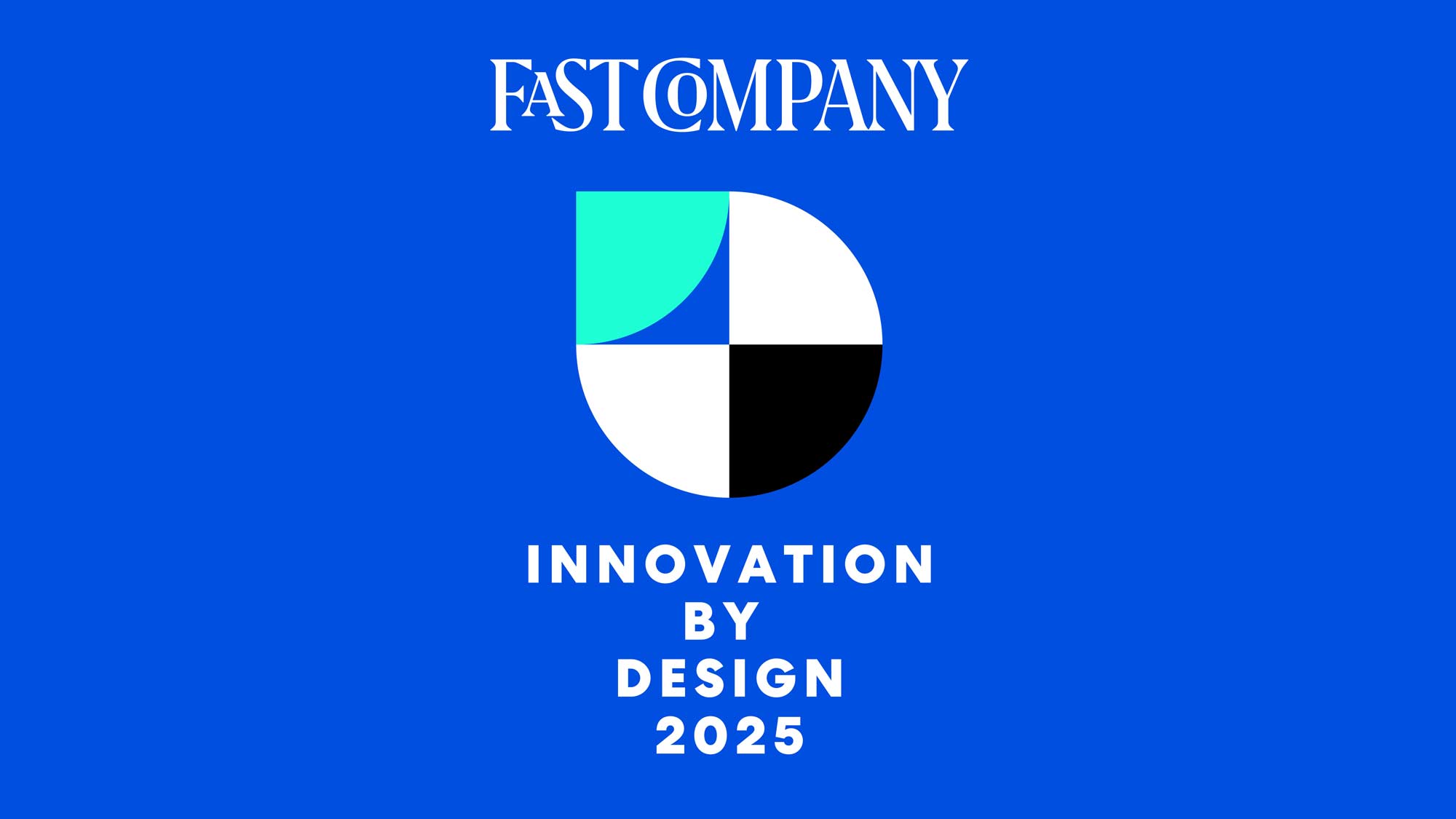 Fast Company Innovation by Design logo on blue backgrounds