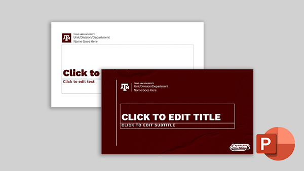 Mockup of the Aggieland Saturday presentation template with the powerpoint logo in the bottom right corner
