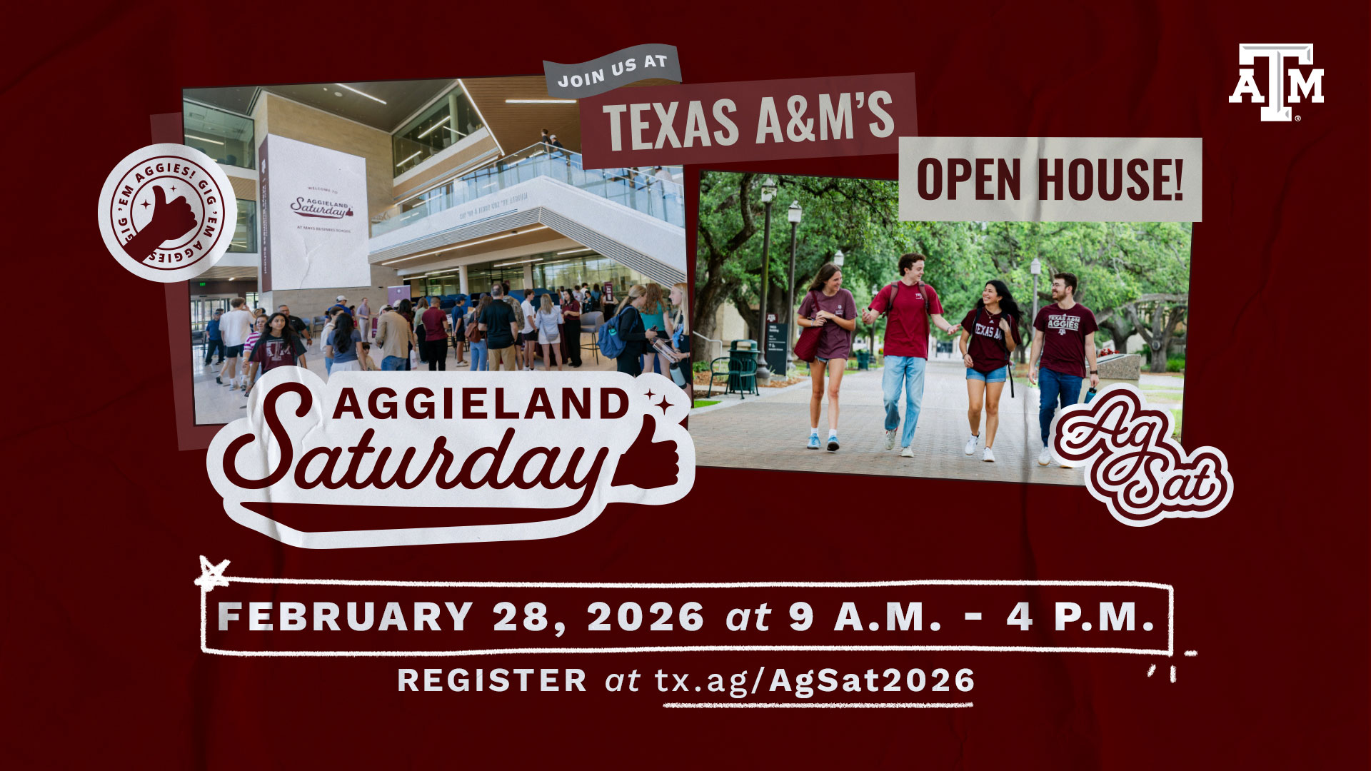 Example of the Aggieland Saturday Social Media collage post