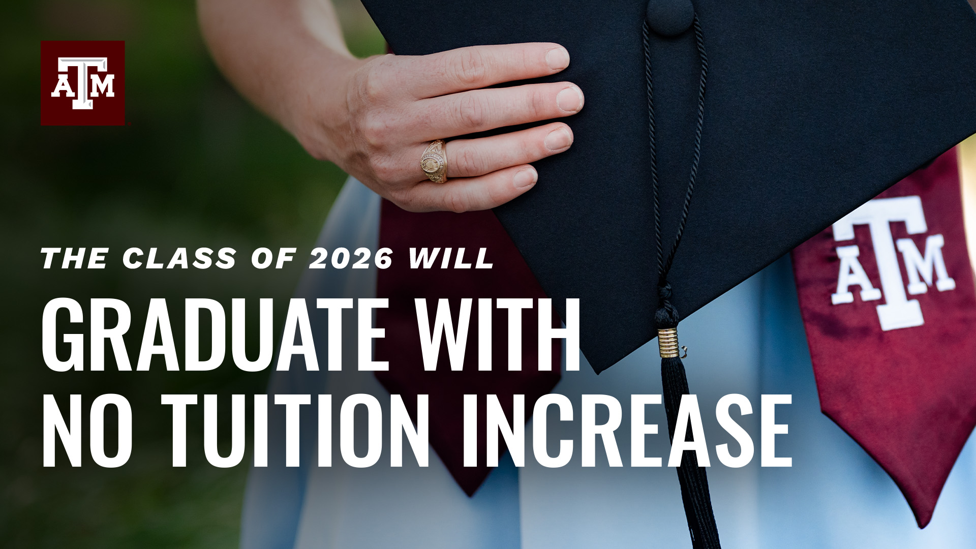 A social graphic for the class of 2026 graduating with no tuition increase