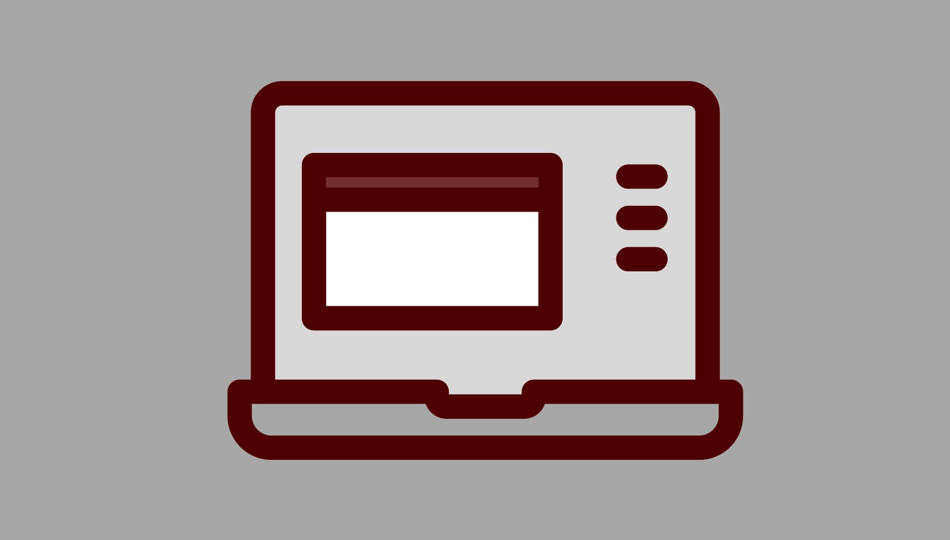A vector graphic of an open laptop