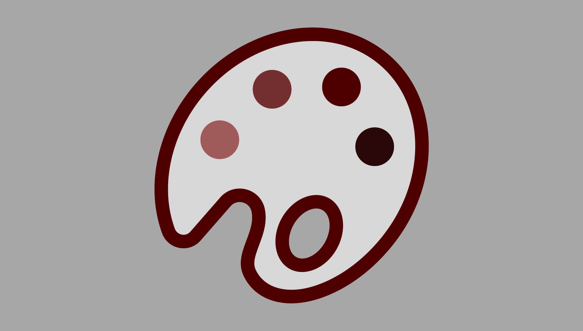 A vector graphic of a painter's paint palette