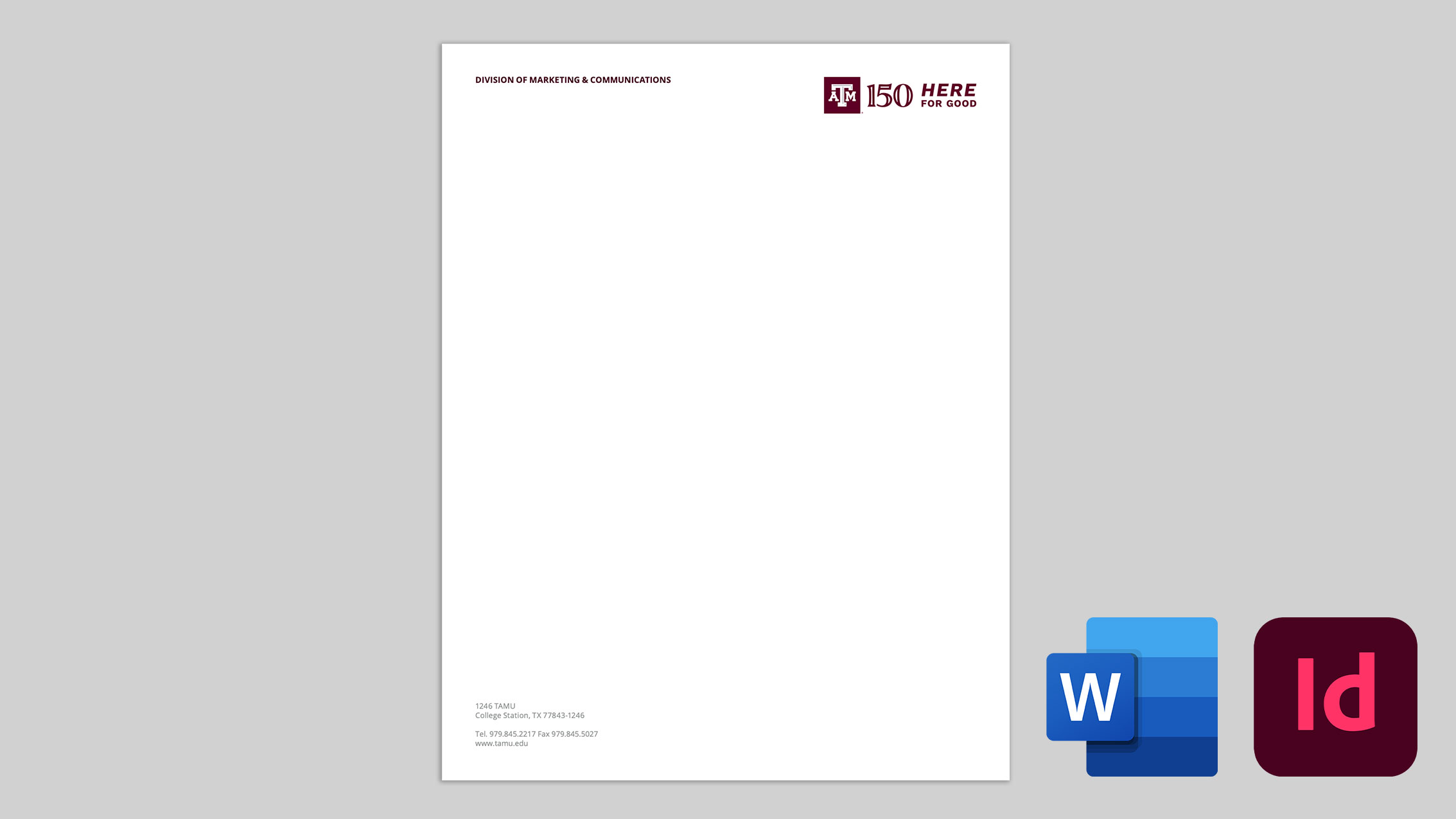 Example of a word document with the 150th Celebration letterhead over the top